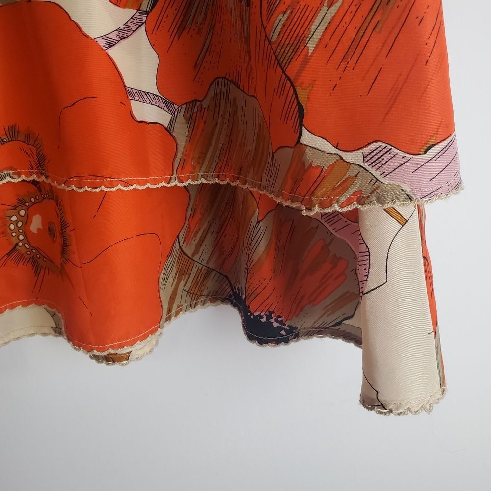 Anthropologie Odille Floral Silk Mini Skirt Size Small - Picture 4 of 9